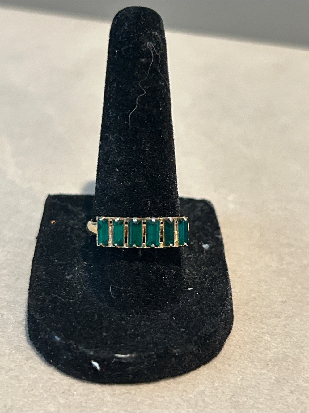 Emerald Barband Adjustable Ring - Green Gemstone Band